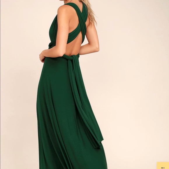 Lulus Tricks of the Trade forest green maxi dress - Picture 3 of 10